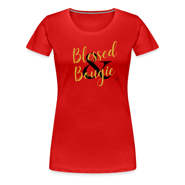 Blessed & Bougie Slim T-Shirt - red