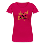 Blessed & Bougie Slim T-Shirt - dark pink