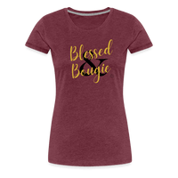 Blessed & Bougie Slim T-Shirt - heather burgundy