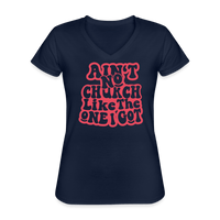 Aint no church V-Neck T-Shirt - navy