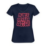 Aint no church V-Neck T-Shirt - navy