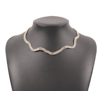 Silver Studded Wave Alloy Necklace