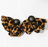 Leopard Print Drop Earrings w/wrap bracelet