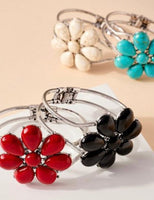 Stone Flower Cuff Bracelet