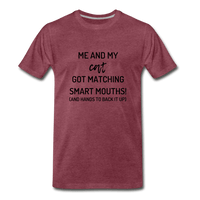 Me and My Cat T-Shirt - heather burgundy