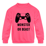 Monster or Beast Sweatshirt - neon pink