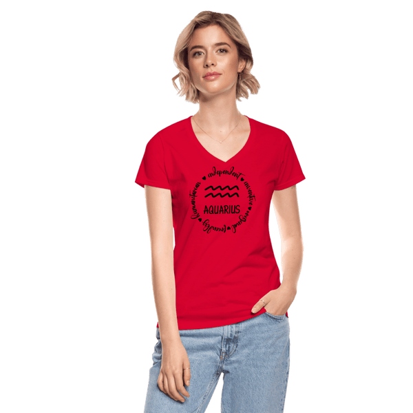 Zodiac V-Neck T-Shirt - red